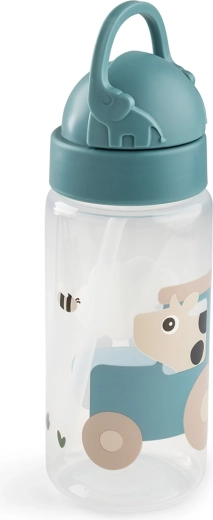 Done by Deer láhev s brčkem Tiny farm modrá 350 ml