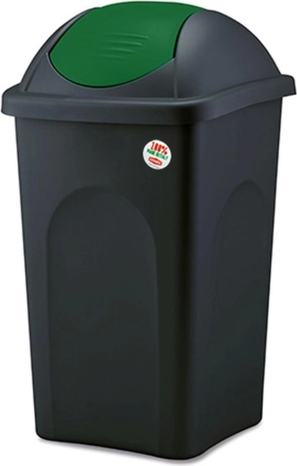 Výklopný odpadkový koš MULTIPAT 60 l, černo-zelený