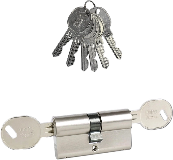 Cylindrická vložka 30/30 s prostupovou spojkou RICHTER, 6 klíčů, matný nikl, třída RC3