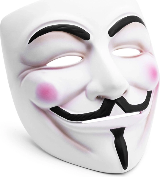 Maska guy fawkes ANONYMOUS V JAKO VENDETA, bílá