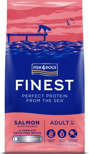 Fish4Dogs finest granule pro dospělé psy velkých plemen losos s bramborami 12 kg