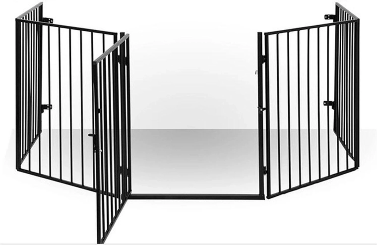 Bezpečnostní zábrana ke krbu 76 × 300 cm z oceli