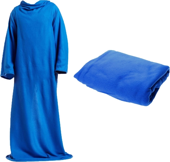 Fleecová deka s rukávy XXL modrá