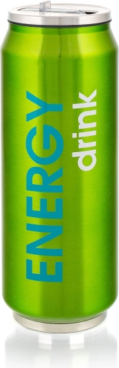 Termohrnek ve tvaru plechovky BE COOL ENERGY 430 ml – zelený