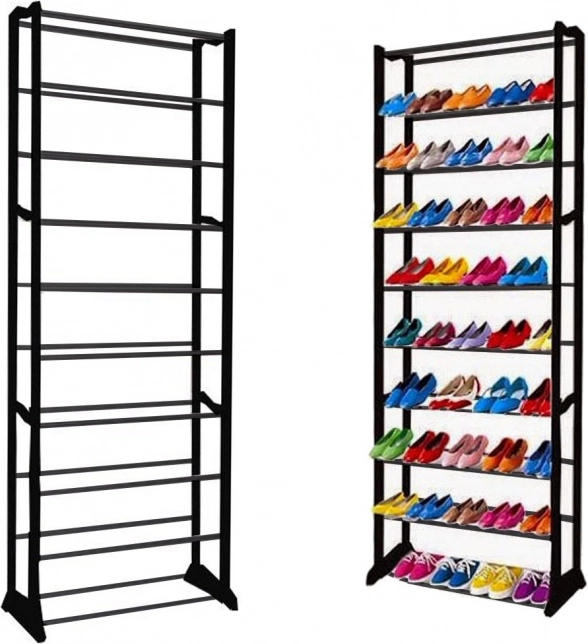 Kovový stojan na boty pro 30 párů