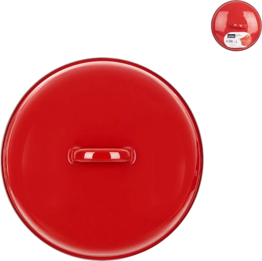 Smaltovaná poklice Lem 19 cm červená - 1 kus