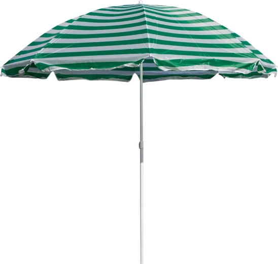 Plážový slunečník se zelenobílými pruhy 190/230 cm