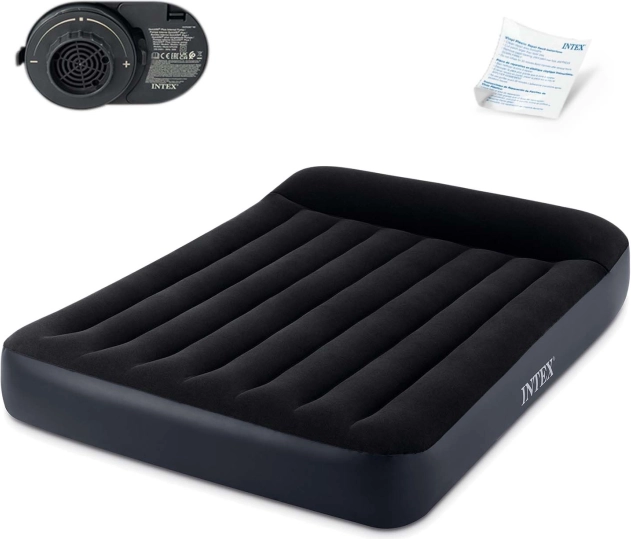 Nafukovací matrace 203 × 152 cm s vestavěnou pumpou a polštářem INTEX