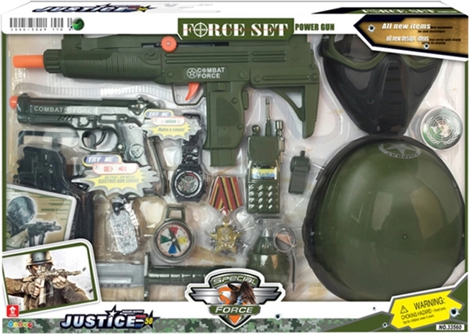 vojenská sada s helmou pro děti