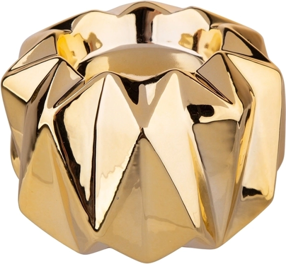Porcelánový svícen ve zlaté barvě 9 × 9 × 6 cm