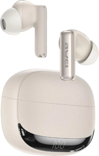 Awei ta19 anc bezdrátová sluchátka tws bluetooth 6.0 béžová