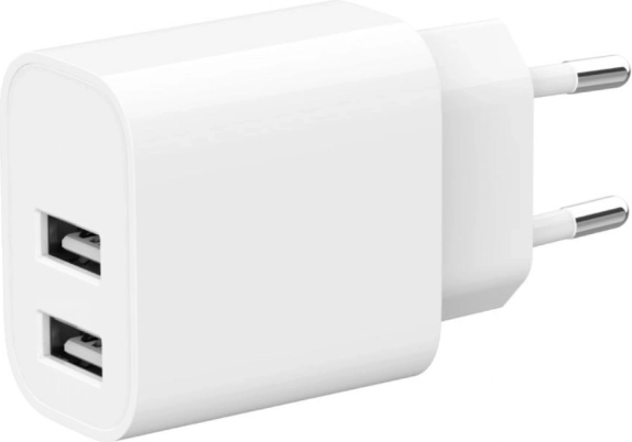 Duální USB nabíječka 2.4 A bílá