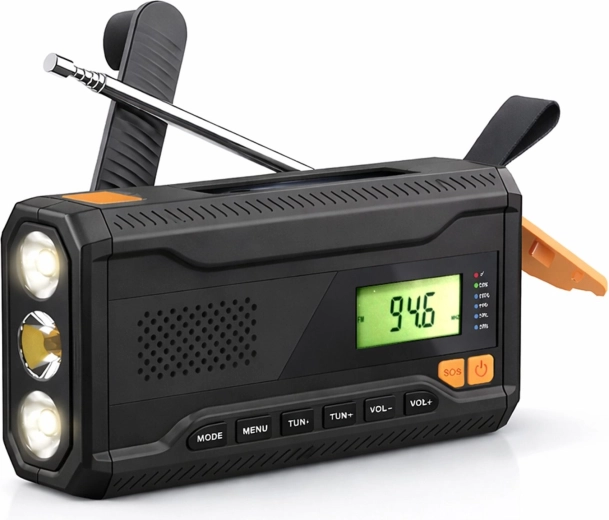 Renew Force přenosné solární nouzové rádio s dynamem a powerbankou - 1 kus