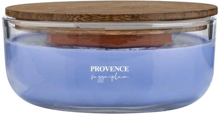 Vonná svíčka ve skle PROVENCE se dřevěným knotem sugarplum 24 h