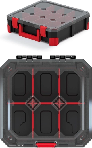 Organizér Titan s 6 přihrádkami, transparentní víko