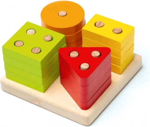 CUBIKA Třídíme tvary – dřevěná skládačka, 17 dílů