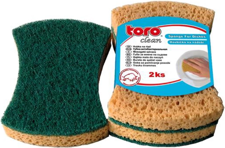 Tvarovaná houbička na nádobí TORO, 2 ks