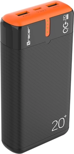 Powerbanka tracer energen 20000 mah s pd a qc 3.0, černo‑oranžová