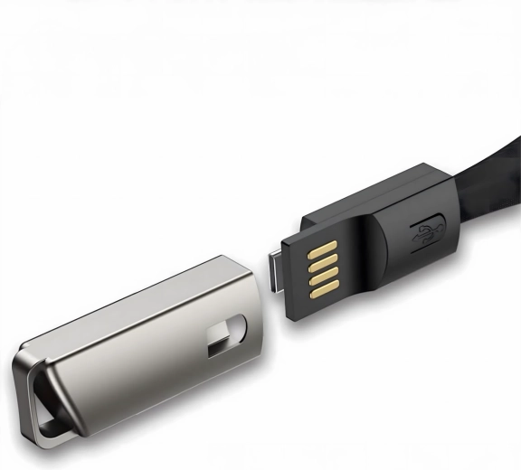 Kabel přívěsek a šňůrka USB‑C na USB‑A pro rychlé nabíjení a přenos dat