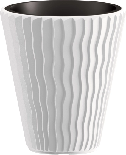 Květináč Sandy s vložkou 39 cm bílý