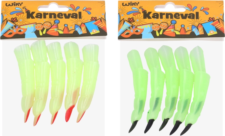 Karnevalové zelené čarodějnické prsty - 10 ks