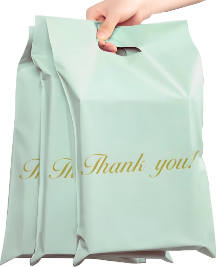 Mátové kurýrní obálky s uchem Thank You 310 × 420 + 70 mm, 50 ks