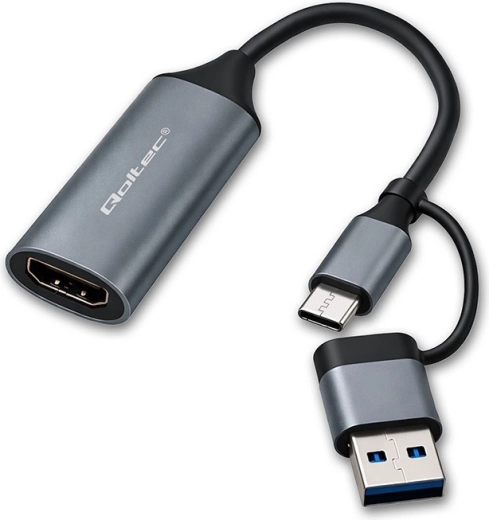 USB‑C/USB‑A na HDMI adaptér 4K 30 Hz z hliníku