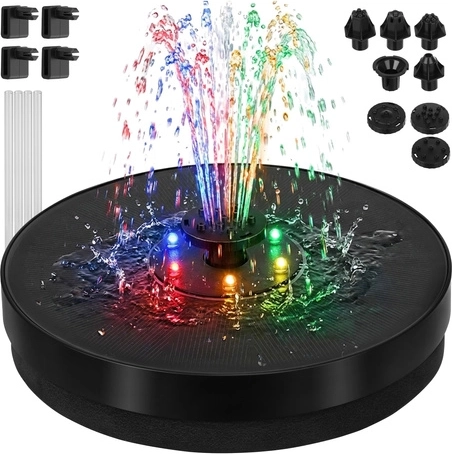 Solární plovoucí zahradní fontána s RGB LED osvětlením Gardlov