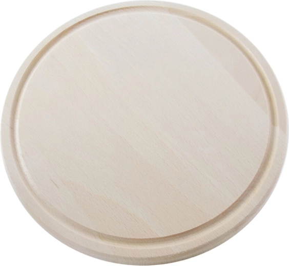 Kulaté dřevěné prkénko s drážkou 25 cm