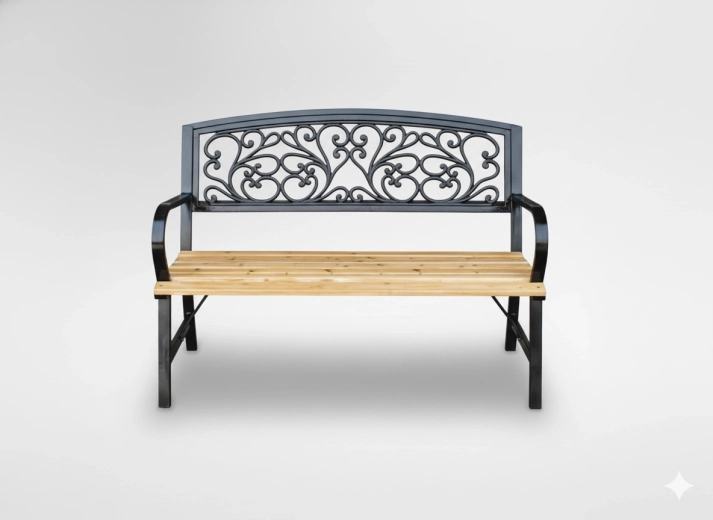 Zahradní lavička 120 × 56 × 87 cm, dřevo a ocel