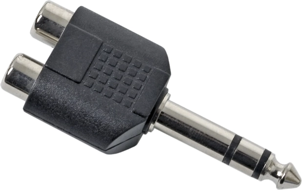 Y redukce 2× RCA zásuvka na 6,3mm Jack zástrčku