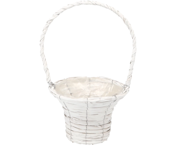 Bílý proutěný košík – obal na květináč 26 × 46 cm