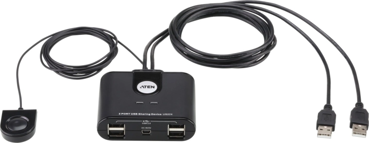 USB přepínač ATEN US224 2-portový pro sdílení 4 zařízení
