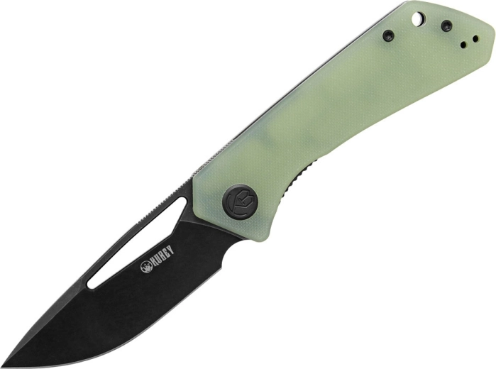 Kubey Thalia Black Jade kapesní nůž 8,3 cm, světle zelená G10 se sponou