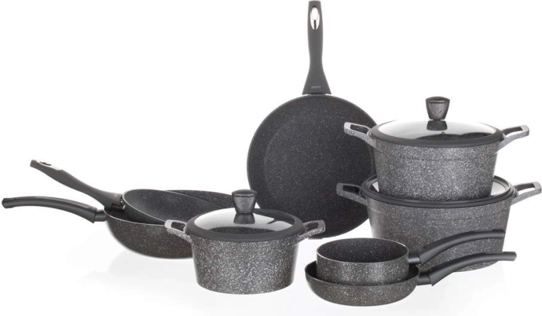 Pohodlné soft‑touch rukojeti a skleněná poklice