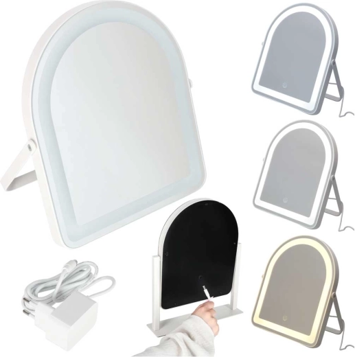 LED kosmetické zrcátko na líčení s dotykovým ovládáním 12 V bílé - 1 kus