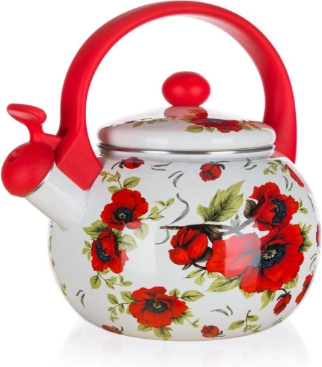 Smaltovaná pískací konvice Poppy 2,2 l