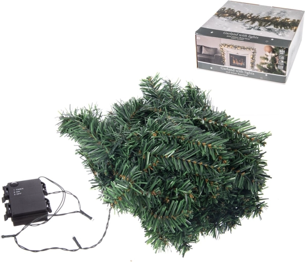 Zelená LED světelná girlanda s časovačem 270 cm (30 LED)