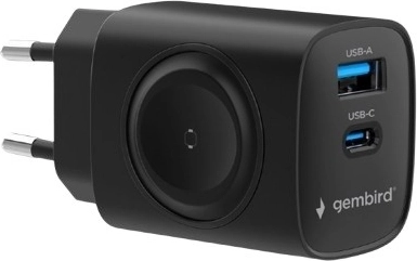 Gembird USB nabíječka 20 W s USB‑C PD a USB‑A QC 3.0 – černá
