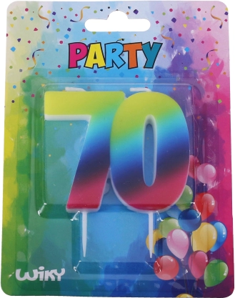 Párty svíčka Duha 70