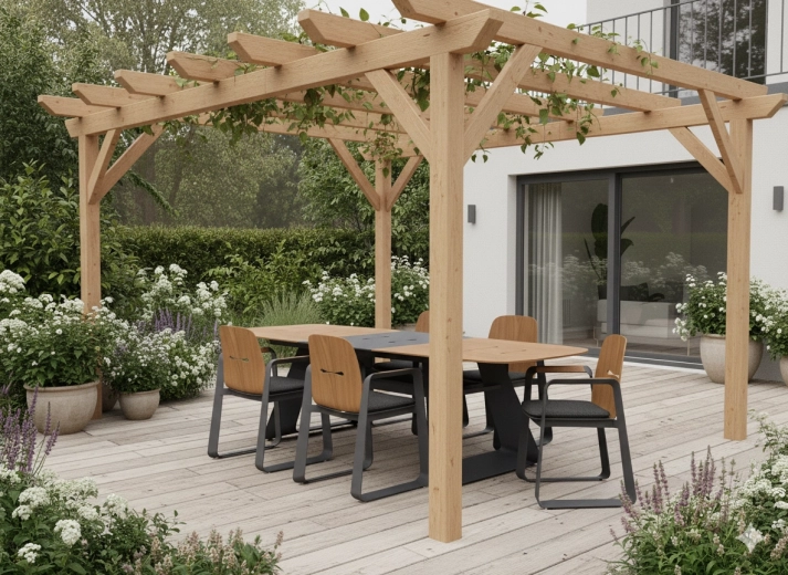 Teakové područky a odolná povrchová úprava