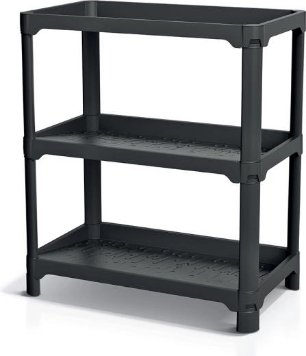 Regál na boty NUBBY RACK, recyklovaná černá - 1 kus