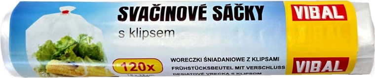 Svačinové sáčky s klipsem 18 × 23 cm - 120 ks