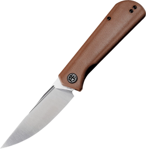 Skládací nůž PETRIFIED FISH Viking, satin čepel 9,2 cm, hnědá micarta