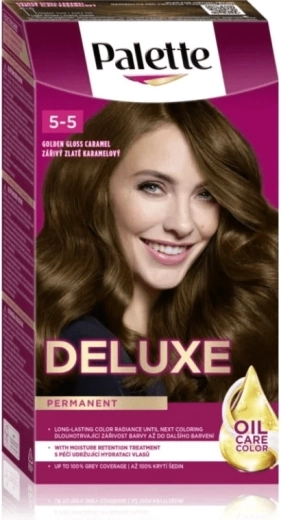 Palette Deluxe 5-5 zářivě zlatý karamel 50 ml – permanentní barva na vlasy