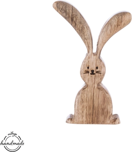 Dřevěná dekorace Zajíc mango 20,2 cm