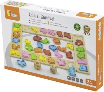 Dřevěná společenská hra Karneval zvířátek