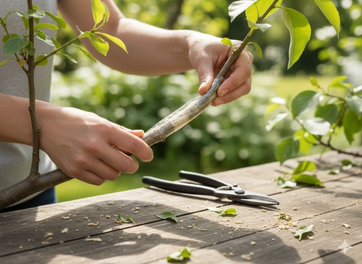 Pevné a šetrné stažení roubu
