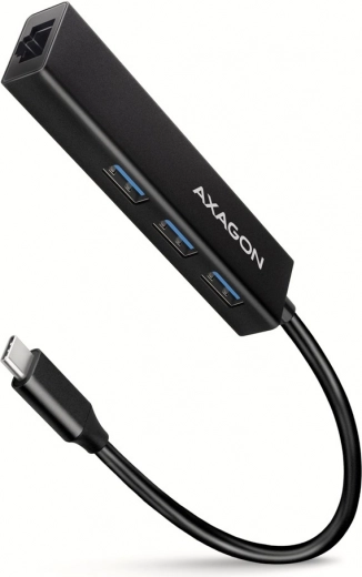 AXAGON HMC-GL3A víceportový USB-C hub 4v1 s GLAN 5 Gb/s, 20 cm kabel