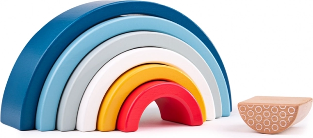 Bigjigs Baby dřevěná skládací duha – modrá